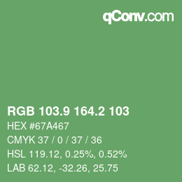 カラーコード: RGB 103.9 164.2 103 | qconv.com