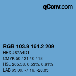 Color code: RGB 103.9 164.2 209 | qconv.com