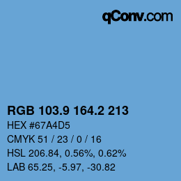 Color code: RGB 103.9 164.2 213 | qconv.com