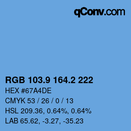 Color code: RGB 103.9 164.2 222 | qconv.com