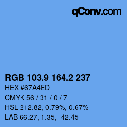 Color code: RGB 103.9 164.2 237 | qconv.com