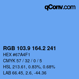 Color code: RGB 103.9 164.2 241 | qconv.com