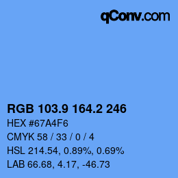 Color code: RGB 103.9 164.2 246 | qconv.com
