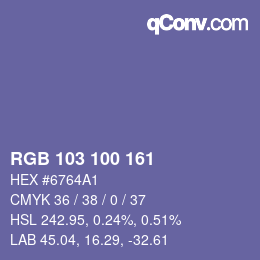 Color code: RGB 103 100 161 | qconv.com