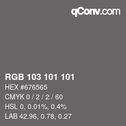 Color code: RGB 103 101 101 | qconv.com
