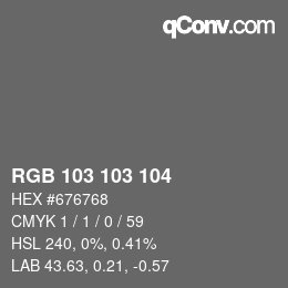 Code couleur: RGB 103 103 104 | qconv.com