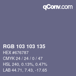 Color code: RGB 103 103 135 | qconv.com