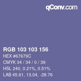 Color code: RGB 103 103 156 | qconv.com