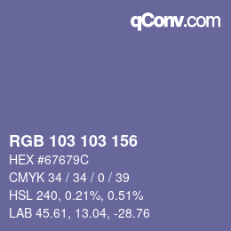 カラーコード: RGB 103 103 156 | qconv.com