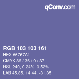 Color code: RGB 103 103 161 | qconv.com