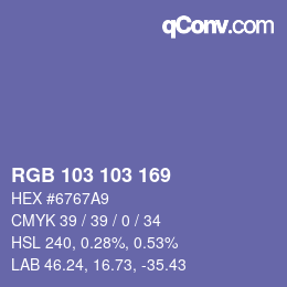 Color code: RGB 103 103 169 | qconv.com