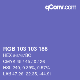 Color code: RGB 103 103 188 | qconv.com