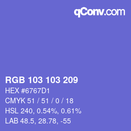 Color code: RGB 103 103 209 | qconv.com