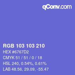 Color code: RGB 103 103 210 | qconv.com