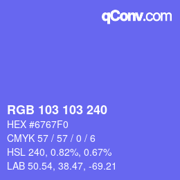 Color code: RGB 103 103 240 | qconv.com