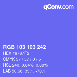 Color code: RGB 103 103 242 | qconv.com