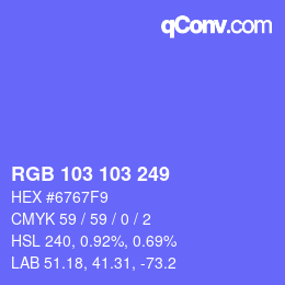 Color code: RGB 103 103 249 | qconv.com
