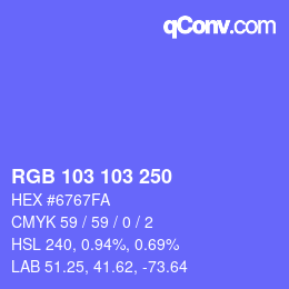 Color code: RGB 103 103 250 | qconv.com