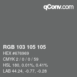 Color code: RGB 103 105 105 | qconv.com