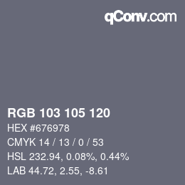 Color code: RGB 103 105 120 | qconv.com