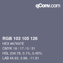 Farbcode: RGB 103 105 126 | qconv.com