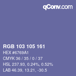 Color code: RGB 103 105 161 | qconv.com