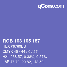 Farbcode: RGB 103 105 187 | qconv.com