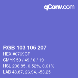 Color code: RGB 103 105 207 | qconv.com