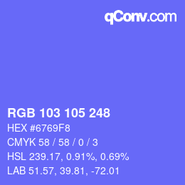カラーコード: RGB 103 105 248 | qconv.com