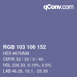 Color code: RGB 103 106 152 | qconv.com