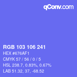 カラーコード: RGB 103 106 241 | qconv.com