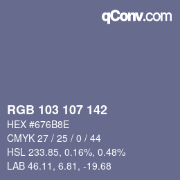 Farbcode: RGB 103 107 142 | qconv.com
