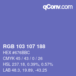 Color code: RGB 103 107 188 | qconv.com