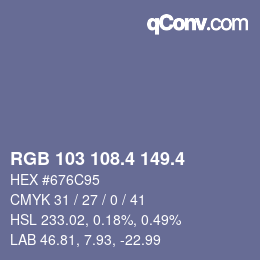カラーコード: RGB 103 108.4 149.4 | qconv.com