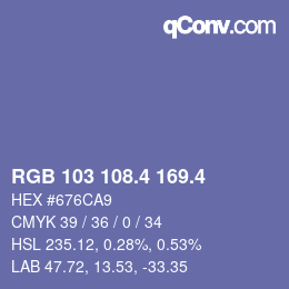 カラーコード: RGB 103 108.4 169.4 | qconv.com