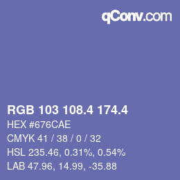 カラーコード: RGB 103 108.4 174.4 | qconv.com