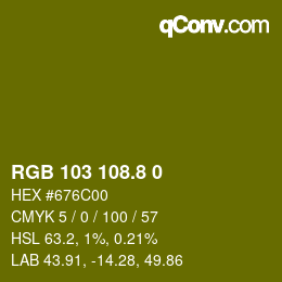 カラーコード: RGB 103 108.8 0 | qconv.com