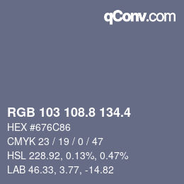 カラーコード: RGB 103 108.8 134.4 | qconv.com