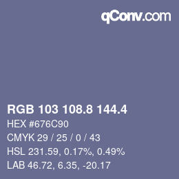 カラーコード: RGB 103 108.8 144.4 | qconv.com