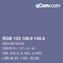 カラーコード: RGB 103 108.8 149.4 | qconv.com