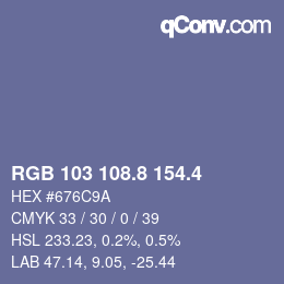 カラーコード: RGB 103 108.8 154.4 | qconv.com
