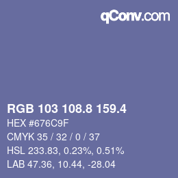 カラーコード: RGB 103 108.8 159.4 | qconv.com