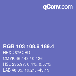 カラーコード: RGB 103 108.8 189.4 | qconv.com