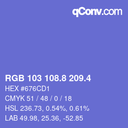 カラーコード: RGB 103 108.8 209.4 | qconv.com