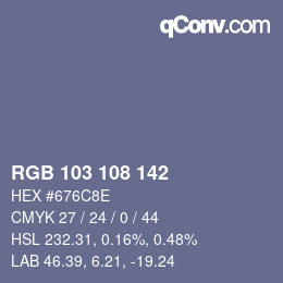 Farbcode: RGB 103 108 142 | qconv.com
