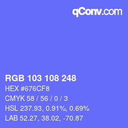 Color code: RGB 103 108 248 | qconv.com