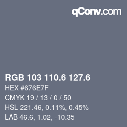 カラーコード: RGB 103 110.6 127.6 | qconv.com