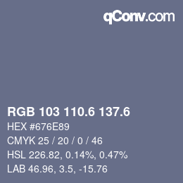 カラーコード: RGB 103 110.6 137.6 | qconv.com