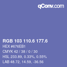 カラーコード: RGB 103 110.6 177.6 | qconv.com