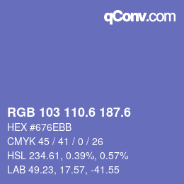 カラーコード: RGB 103 110.6 187.6 | qconv.com